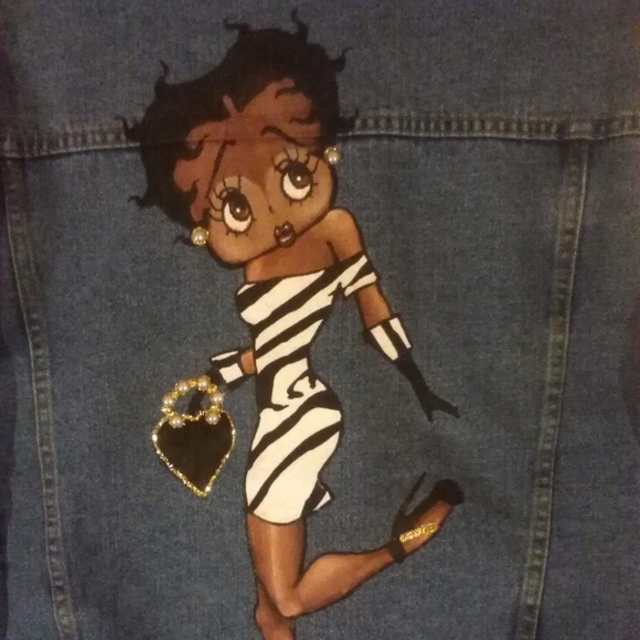 Girls Night Out Hand painted Original Jean Jacket - Picture 2 of 2